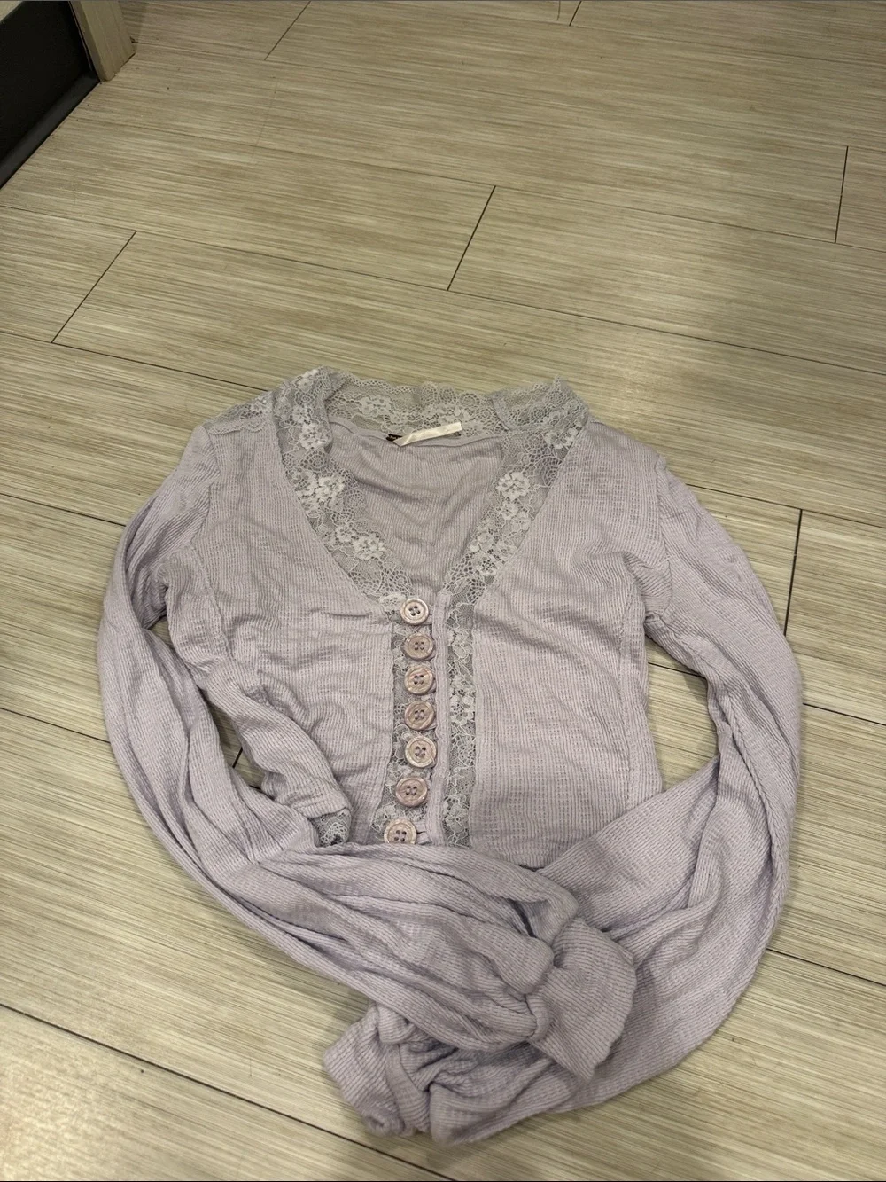Free People Run with Me Cropped Cardigan Purple Lace